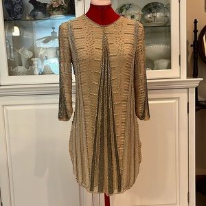 Vintage champagne beaded dress.  Size small